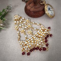 Neelam Paachi Kundan Passa (Maroon)