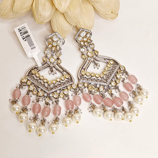 Rivisha Polki Chaandbali Pink