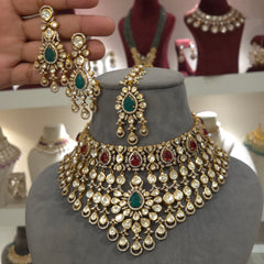 Mehak moissanite necklace set .