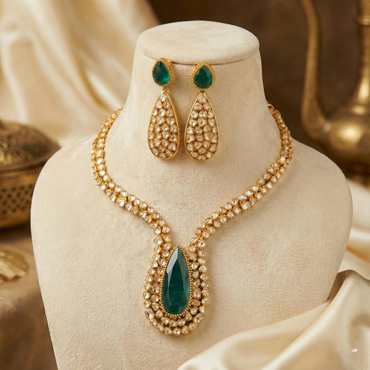 Rohini moissanite polki set