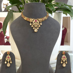 Sanjh polki necklace set