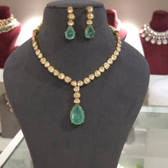 Asvi moissanite polki set