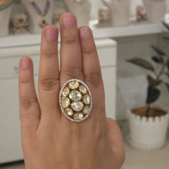Himashi moissanite polki ring