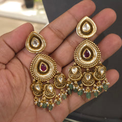 Jhanvi antique golden set