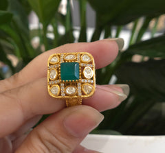 Riya moissanite polki ring