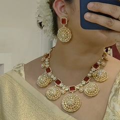 Mukta moissanite polki set