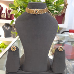 Adhira golden choker set