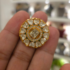 Manu moissanite polki ring