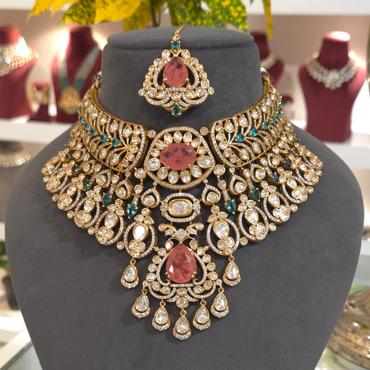 Jugnu polki bridal set
