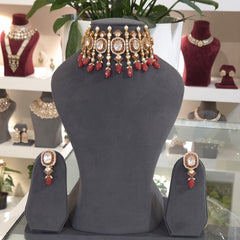 Padma handsetted moissanite polki choker
