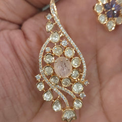 Sairah silver foil polki set