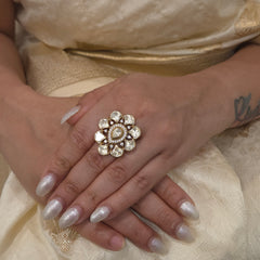 Samiya moissanite polki ring