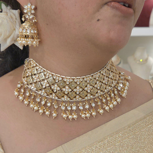 Adhira antique polki choker