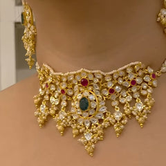 Shaami moissanite polki choker set