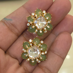 Dilshaan moissanite polki and doublets studs