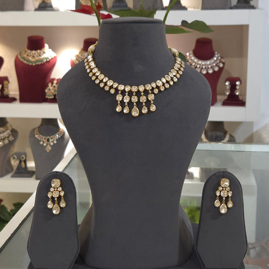 Ruchi moissanite polki necklace set