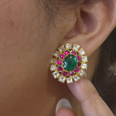 Maya moissanite polki studs