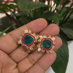 Mehal moissanite polki studs