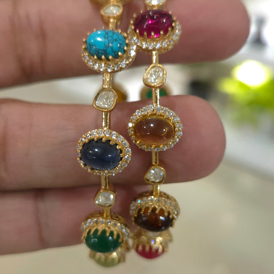 Barkha moissanite navrattan bangle