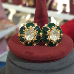 Manjula moissanite polki studs