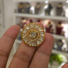 Manu moissanite polki ring
