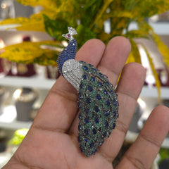 Mayur customised coloured stone brooch