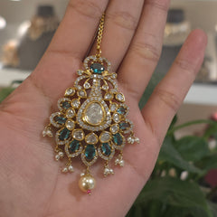 Radhika silver foil Polki necklace set