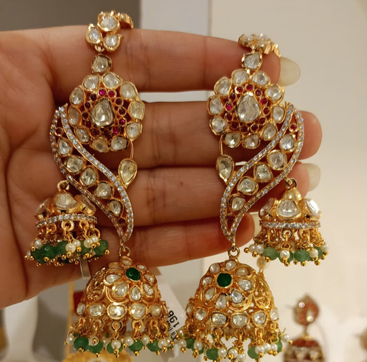 Gunjan moissanite polki jhumka