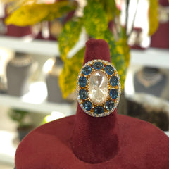 Gili moissanite polki ring