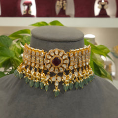 Heena moissanite polki choker set