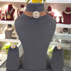 Mahreen moissanite polki choker set .