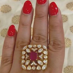 Vidhi moissanite polki ring