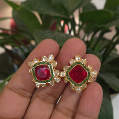 Mehal moissanite polki studs