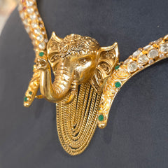 Gajanan moissanite polki hasli set