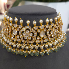 Leena customised moissanite polki choker set