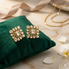 Chitra moissanite polki studs