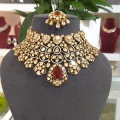Mythili moissanite polki set