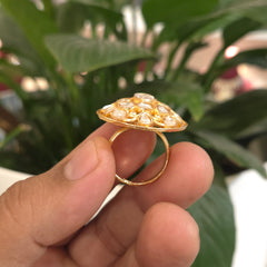 Beela moissanite polki ring