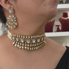 Shazia moissanite polki necklace set