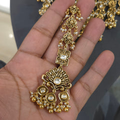 Mithali antique golden choker
