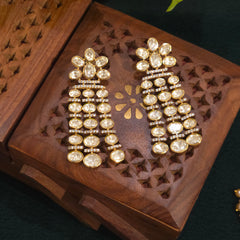 Tulsi moissanite polki earrings