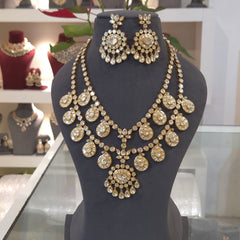 Garima moissanite polki necklace set