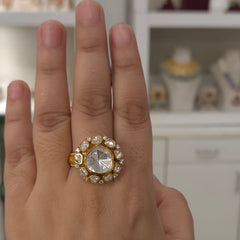 Shanu moissanite polki ring