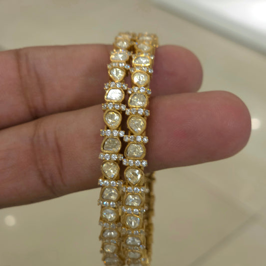 Gurnaaz moissanite Polki bangle