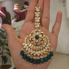 Mehak Moissanite polki maangtikka