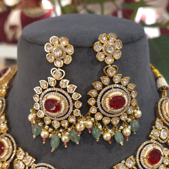 Rohini silver foil polki set