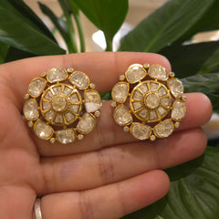 Raha moissanite polki studs