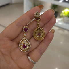 Rose polki necklace set