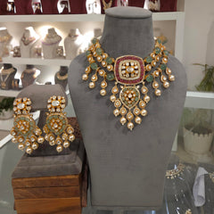 Nargis moissanite polki set