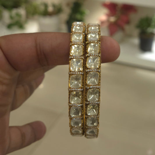 Ajanta moissanite polki bangles